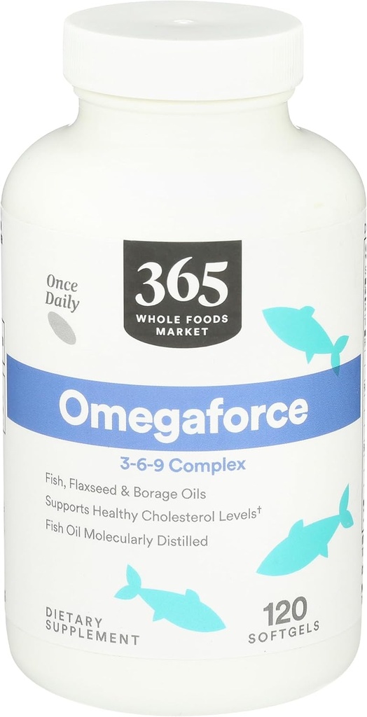 365 由全美食品市场,Omegaforce 3 6 9 Complex, 120 Softgels公司制作.