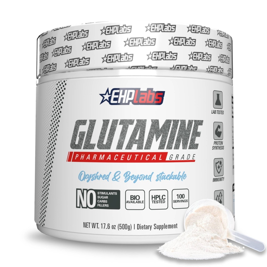 EHP实验室 L Glutamine Powder 氨基酸 - L-Glutamine, 工作恢复,Immune健康与Gut健康支持(500g) - 100种服务