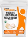 Bulk Assupports.com 有机狮子马内蘑菇粉 - 狮子马内蘑菇,蘑菇补充剂 - Vegan & Gluten Free,每服1克,1kg(2.2磅)(包1)