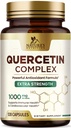 Quercetin 补充1000mg - 天然的,基于植物的对免疫,细胞,呼吸和季节变化的支持 - 来自Sophora Japonica的超强的Quercetin 二水合物 - 120 Veggie Capsules