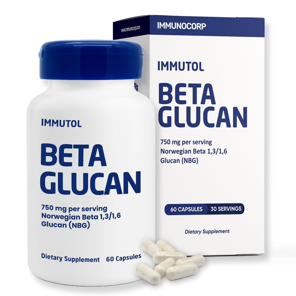 Immutol Imune支助补编,750毫克Beta Glucan 1,3,1,6 - 天然成份、促进豁免和总体健康的高度可能性,60卡普勒(60)