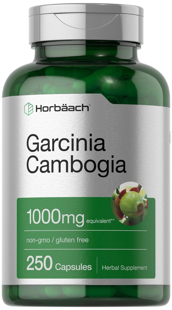 Horbaach Garcinia Cambogia 提取药丸 | 1000mg | 250 Capsules | 草药提取补充 | |  Non  Non 非 GMO, Gluten Free
