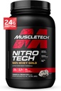 MuscleTech Whei蛋白粉,Nitro-Tech Whei金蛋白粉,Whei蛋白隔膜平滑混合剂,女性和男性蛋白粉,Cookies和Cream, 2 lb(28 services) - 包装可能有所不同.