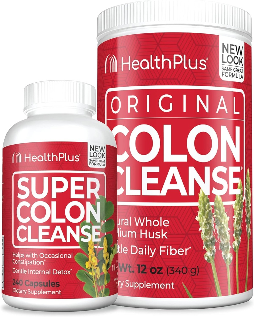 健康加超Colon清洁(240卡普尔)和Colon清洁(12 Ounces/48服务)