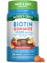 大自然的真理 生物蛋白 | 1000mcg | 50 Counter | Vegan, Non-GMO & Gluten Free Supplement | Peach Flavor
