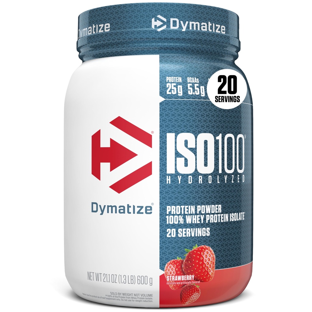 Dymatization ISO100 Whey蛋白蛋白粉单体,草莓,蛋白质25g,5.5g BCAAs,小于120 Cal., Gluten Free, 1g Fat, 1g Sugar, 2g Carb (20 services) 互联网档案馆的存檔,存档日期2013-09-02.