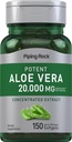 Piping Rock Aloe Vera Capsules 20000mg 150 软胶 专注摘录 补编 QQ 非GMO, Gluten Free