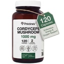 PRISTINE的Cordyceps 蘑菇卡普尔-60天供应1000MG - 运动性能,耐力和豁免适应性补充 - 抗衰老支持抗氧化剂
