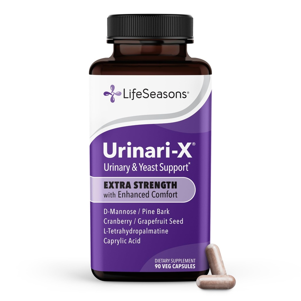 Urinari-X 加固舒适度的外加力量 - 尿液tract支持 - 快速UTI救济 - Bladder功能的维生素补充 - D-Mannose, Cranberry, Pinebark, Uva Ursi & Grapefeel - 90 Capsules