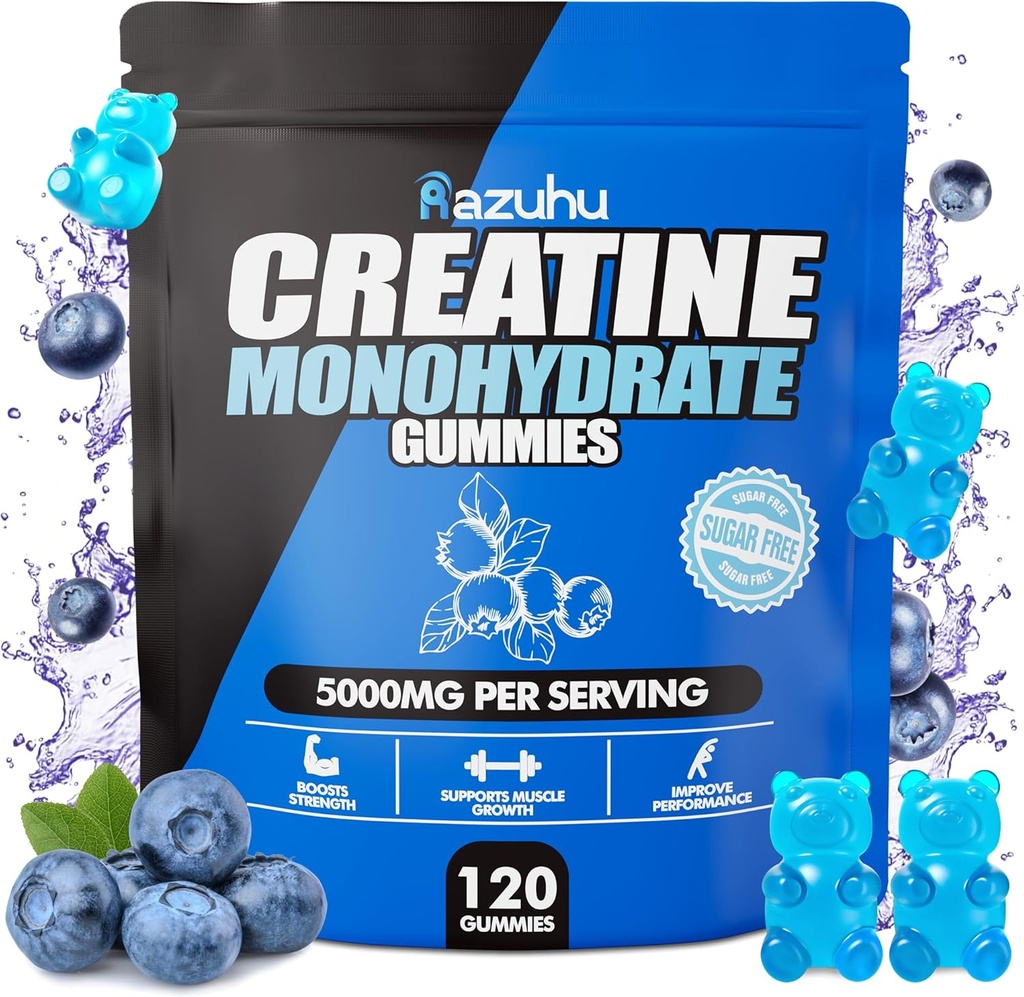 工作前hcl creatine单水合物 Gummys, 120 Blue 咀嚼男性(蓝莓), creatine hcl 能量补充女性, wey protein Isolate Virtual source Feminine Gummys