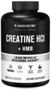 Jacked Factory Creatine HCL + HMB Capsules - 协同 CON-CRET, MyHMB, & Vitamin D 改进生长,增强,降低肌肉分解的公式 - 150 Capsules