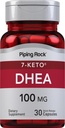 Pipping Rock DHEA 女性和男性补充100mg 30 Capsules 7-Keto – Dehydroepiandrosterone – Non-GMO, Gluten Free (英语).
