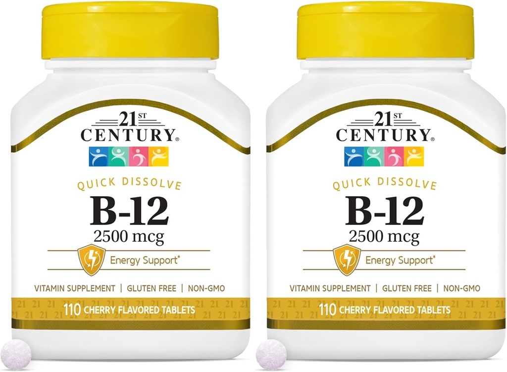 21世纪B 12 2500 mcg 副语言碑文,110 计数(包2)