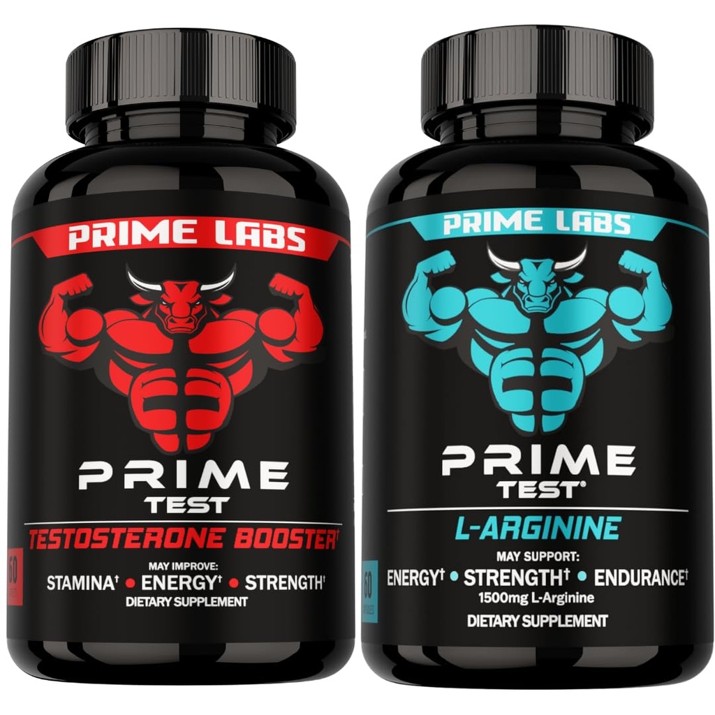 原生实验室 原生测试 试管 助推器 + L Arginine Nitric Oxide Capsules - 60个每个