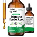 野性与有机刺网纹 - 刺网纹根提取液 男女 - 液态Urtica Dioica 补编 - Vegan,糖和无酒精 - 4 fl oz