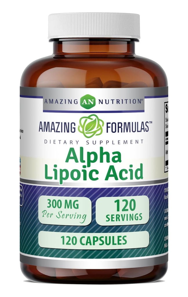 美国制造的 Alpha Lipoic Acid 300 Mg Capsules 补充剂 非GMO (120)