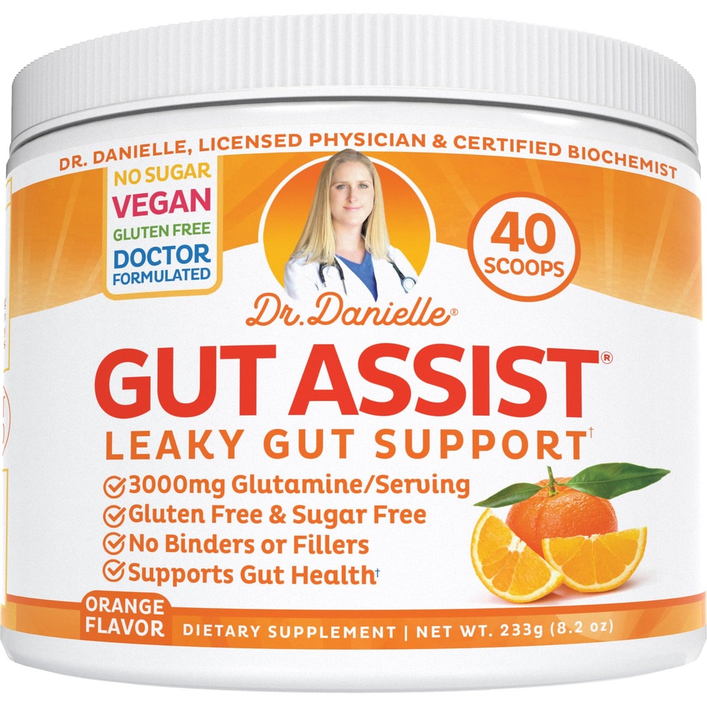 L-Glutanine Gut Lining 公式 丹妮尔博士的Gut 协助,橙色Flavor