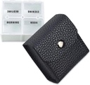 VOFOON 小药丸组织者,洗涤旅行药丸箱,口袋药盒,4 Times a Daily Portable Medicine Vitamin case,鱼油补充箱(4 Colutions, 4X-SU)