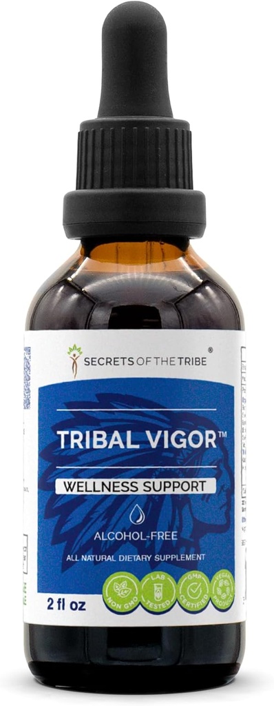 部落无酒精(英语:Trible Vigor),格利塞里特·埃莱乌瑟罗·西伯利亚·金森(英语:Glycerite Eleuthero Siberian Ginseng),卡图巴(英语:Catuaba),巴伦沃特-霍尼山羊杂草(英语:Horny Goat Weed),穆伊拉·普亚马(英语:Muira Puama),Saw Palmetto,Tribulus. 叮当、草药提取井支持(2 FL OZ)