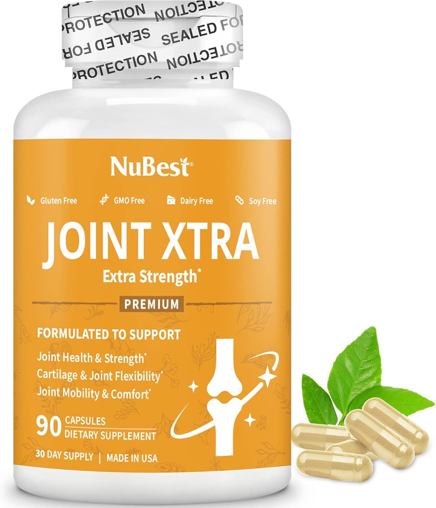 NuBest Joint Xtra - 联合支助补编 QQ 联合保健公式,具有三重联合力量-Glucosamine,Chondroitin,Turmeric,MSM QQ 1个月供应量