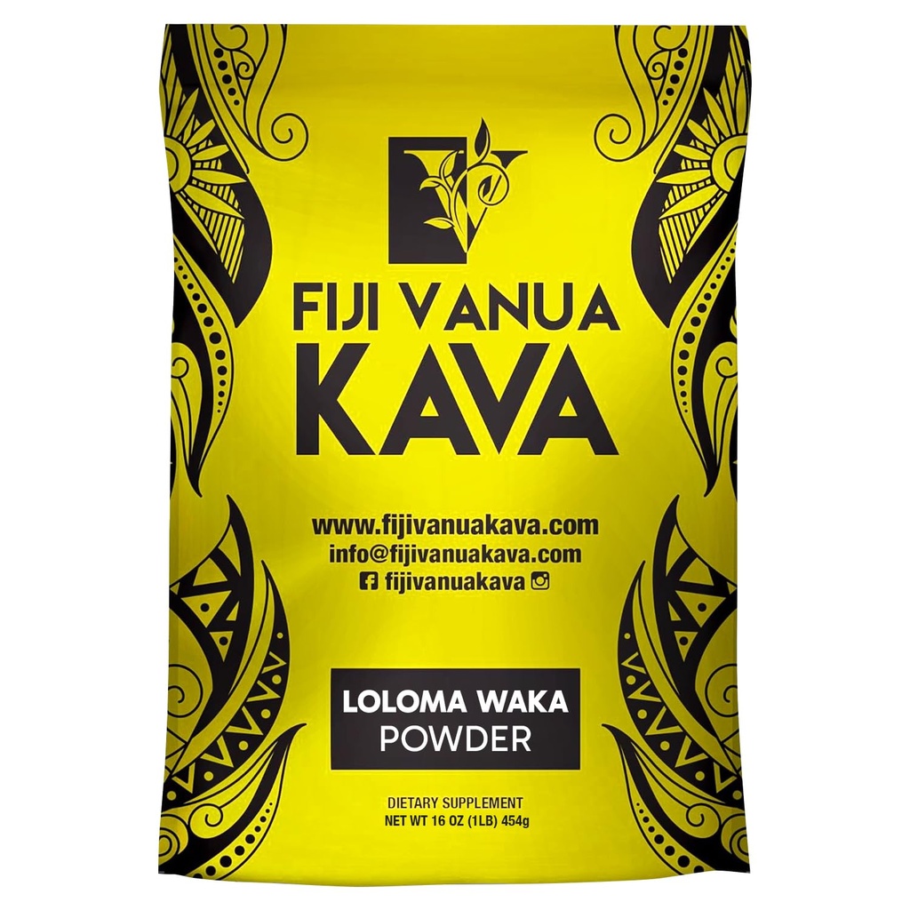 斐济 Vanua Kava Premium Loloma Waka Kava 根粉,用淡干平生根制成的无名根粉, 中度甘油为易制备, Kava为平滑美味, 1磅