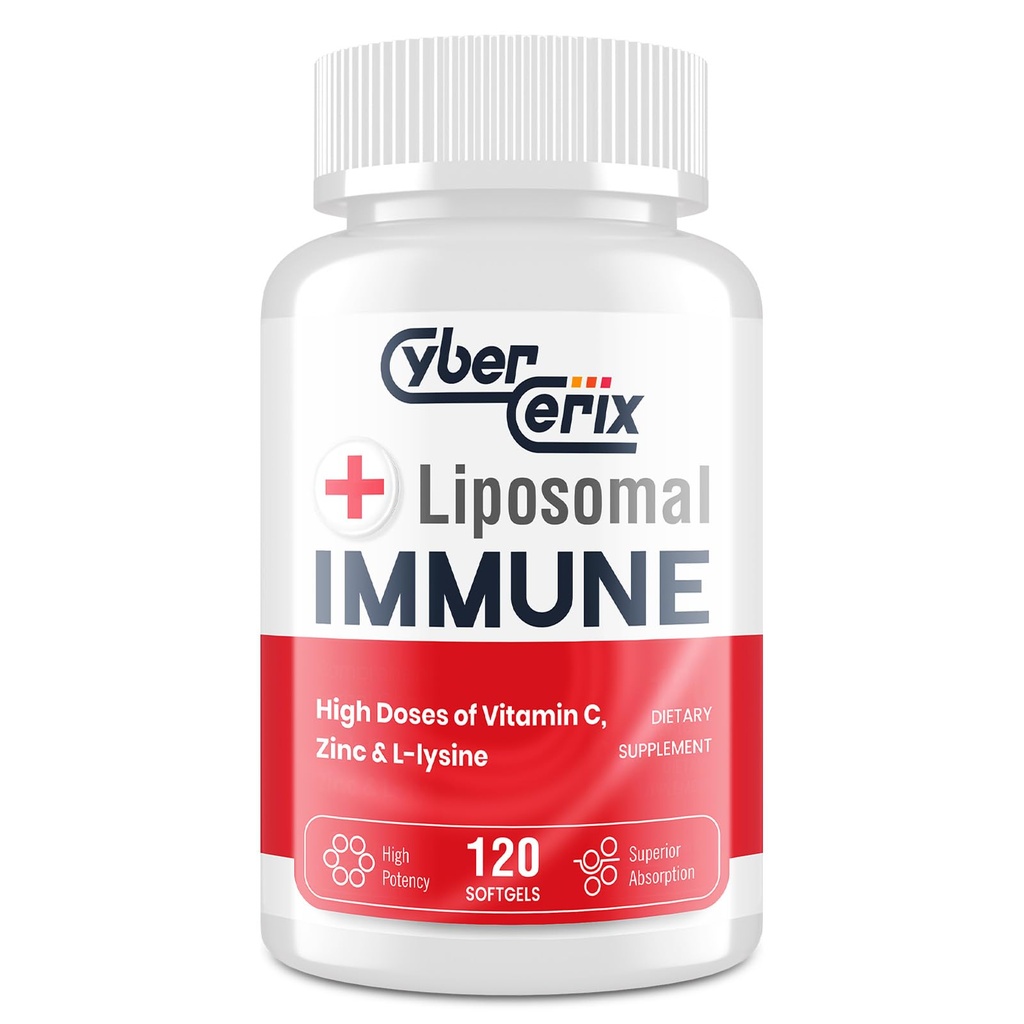 高级 Liposomal Immune 补充剂,含有1,500mg L-Lysine 的复合剂,维生素,矿物和草药提取剂,男女每日综合健康综合剂-120卡普尔