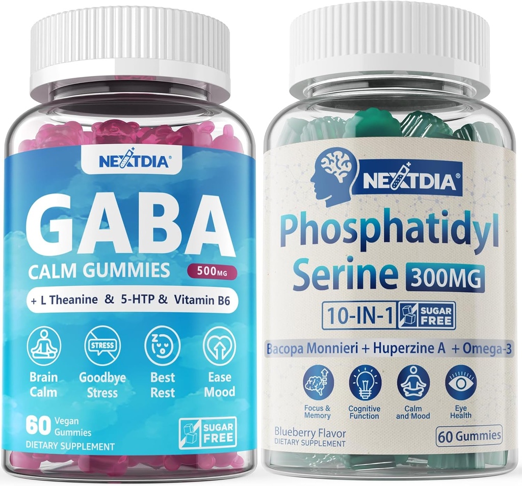 Bundle - Phosphatidylserine Gummys 120 + GABA Gummys 120 个伯爵