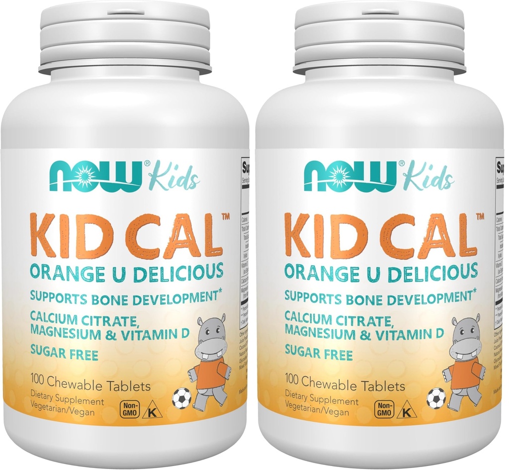 Now 补充品,带钙酸化物的Kid Cal, 镁和维生素D, Tart Orange, 100 Chewables, Package May Vary (Pack of 2) 配料: