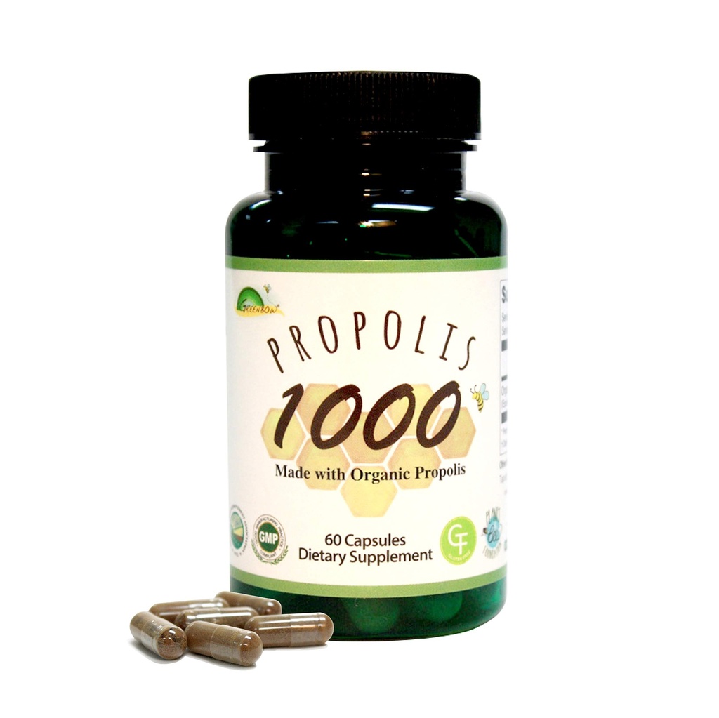 GREENBOW Propolis 1000mg  诺吉莫 由有机Propolis 60 Capsules VEGAN CAPSULES制成
