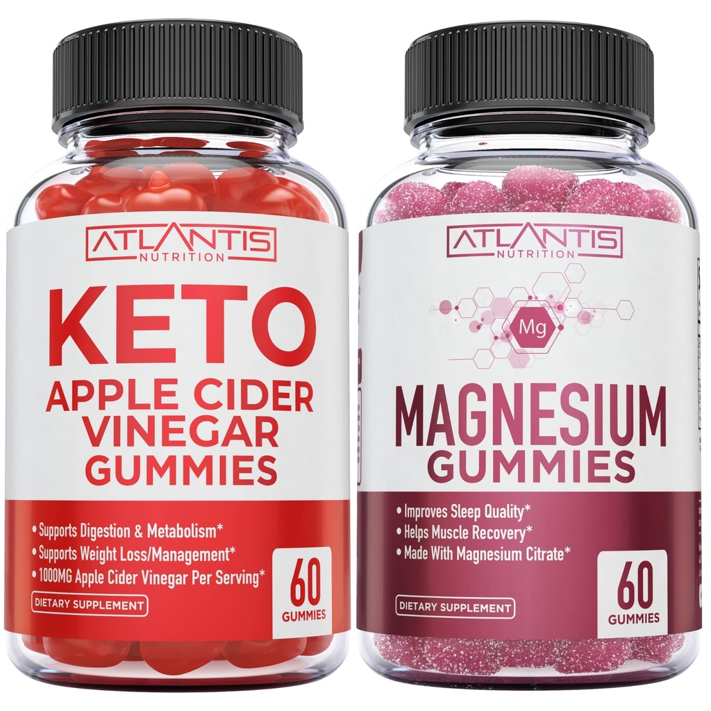 60 Keto Apple Cider Vinegar Gummys Advanced Wight Loss + 60 Magnesium Gummys 与770 MG Magnesium Citrate 形成.