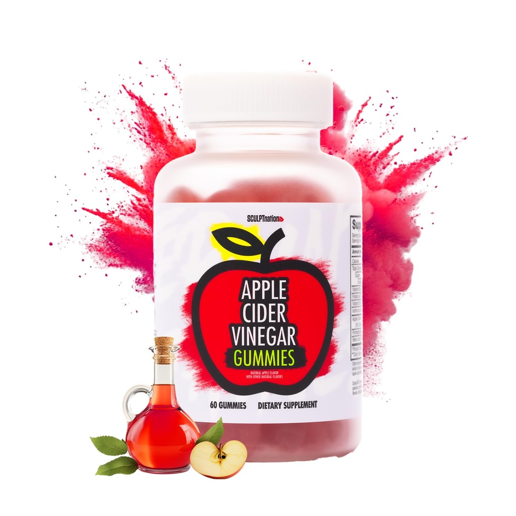 V Shred Apple 的雕塑民族 Vinegar Gummys - 健康超级食品 Snack,代谢和文摘支持 - 60 ACV Keto Gummys