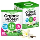 Orgain 有机维冈蛋白粉、香草豆-21g 植物蛋白、5g 预生纤维、低碳、无乳糖成份、无添加糖、非GMO、用于摇晃和滑动、10个旅行包装
