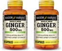 MASON 天然全草 姜500 mg,天然草药补充剂,60 Capsules(包2)