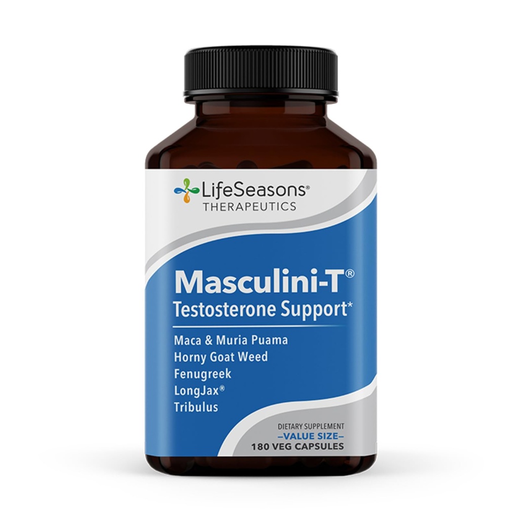 LifeSeasons Masculini-T - 睾丸激素支持补充 - 增强性能和运动性能的心理和身体方面 - 支持正常的Erectile功能 - 改进Libido - 180卡普尔
