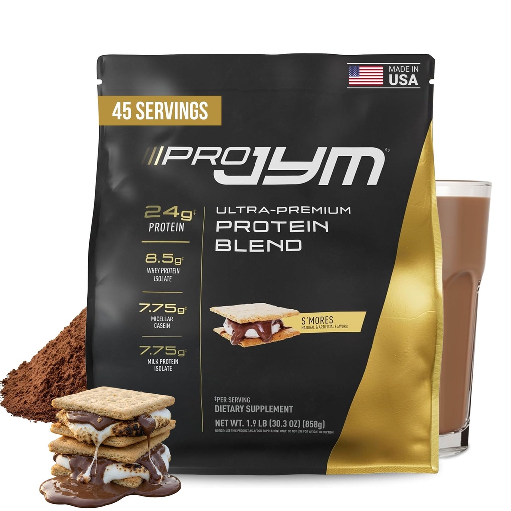 Pro JYM S'Mores 蛋白粉 - Whey 蛋白质隔膜, Casein, & Milk 蛋白质, 精益肌肉男与女楼, JYM 补充科学, 45种服务