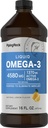 Piping Rock Omega 3 Fish Oil Liquid Supplement 16 Fl Oz 16 Fl Oz 无汞 莱蒙 Flavor 1370 mg Active Omega 3 男与女 | 非GMO, Gluten Free