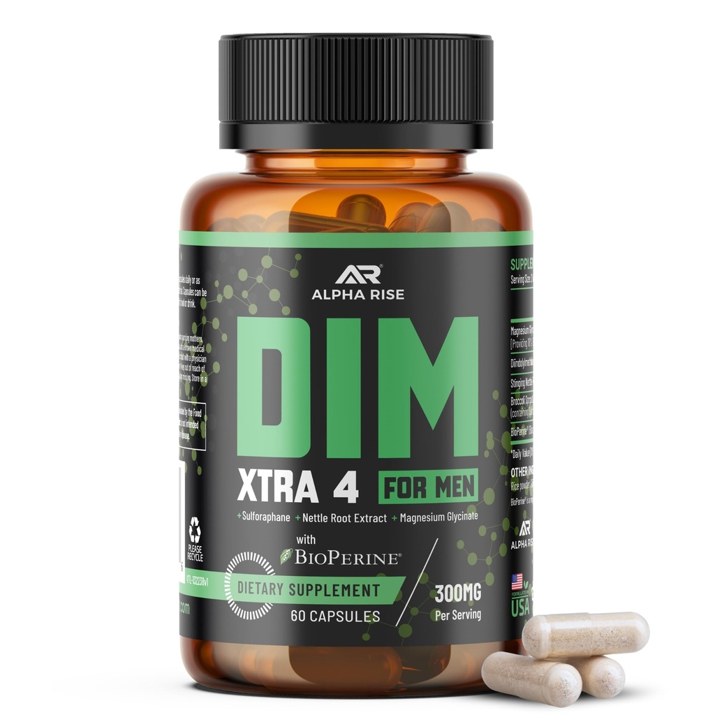 雌激素阻塞剂和Aromatase Inhibitor | Diindolylmethane、Nettle 根提取剂、甘化镁和苏福拉芬 | Hormone 平衡与活体保护 60 Capsules