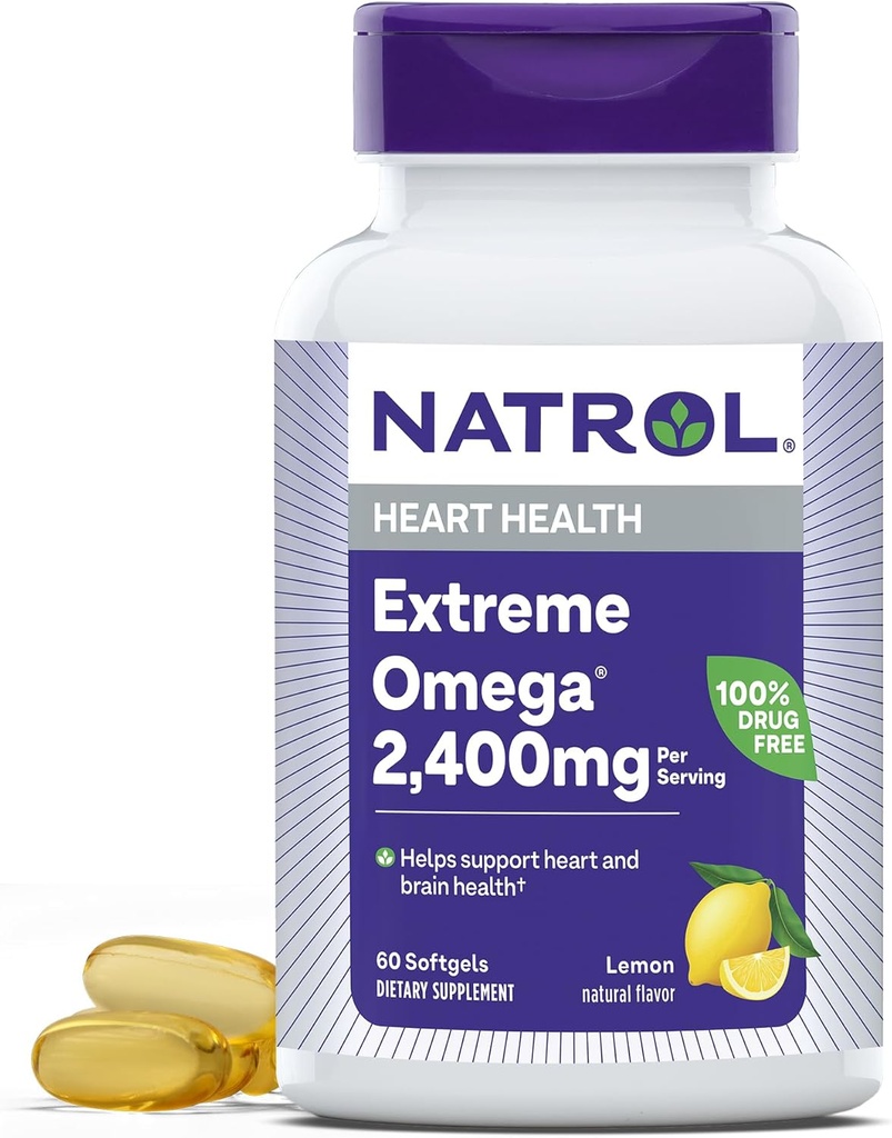 Natrol, Omega-3 极软胶,心脏健康饮食补充, 60 Counter