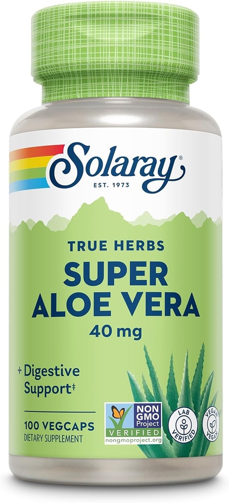 SOLARAY Super Aloe Vera Gel 8000mg 天然的氨基酸、维生素、矿物、酶和抗氧化剂,用于健康消化支持