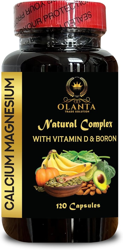 镁钙综合体 -- -- 支持肌肉、Manganese Citrate、Gluten Free、非转基因生物、高吸收、镁补充、骨骼和神经健康支持 -- -- 1瓶120盖