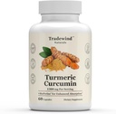 1300mg的Turmeric Curcumin - 含有95%的Curcuminoids & BioPerine Black Pepper 提取法 - 强化吸收法 - 非GMO - 60 蔬菜罐头 - 在美国制造