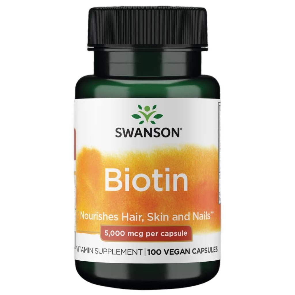 Swanson 生物素 B7 5000 mcg 100 卡普尔
