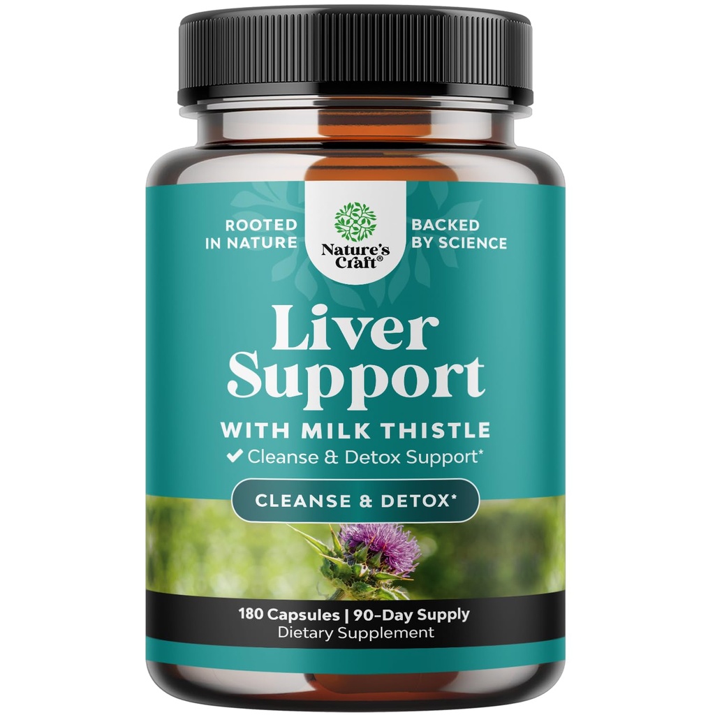 Liver Cleanse Detox & Reference 180 Capsules - 草药Liver 支持牛奶硝酸盐补充剂 - Silymarin 牛奶硝酸盐补充剂 丹德利翁根, Choline, Beetroot & Artichoke 提取剂