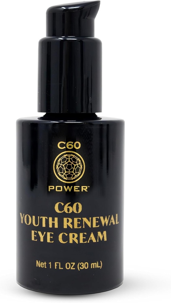 C60 Power Youth Reading Eye Cream - 皱纹和毛皮的眼凝胶,女性和男性的抗衰老皮肤护理,纯度99.99% Sublimated C60, Penptides, & 高品质成份 - 1 fl oz