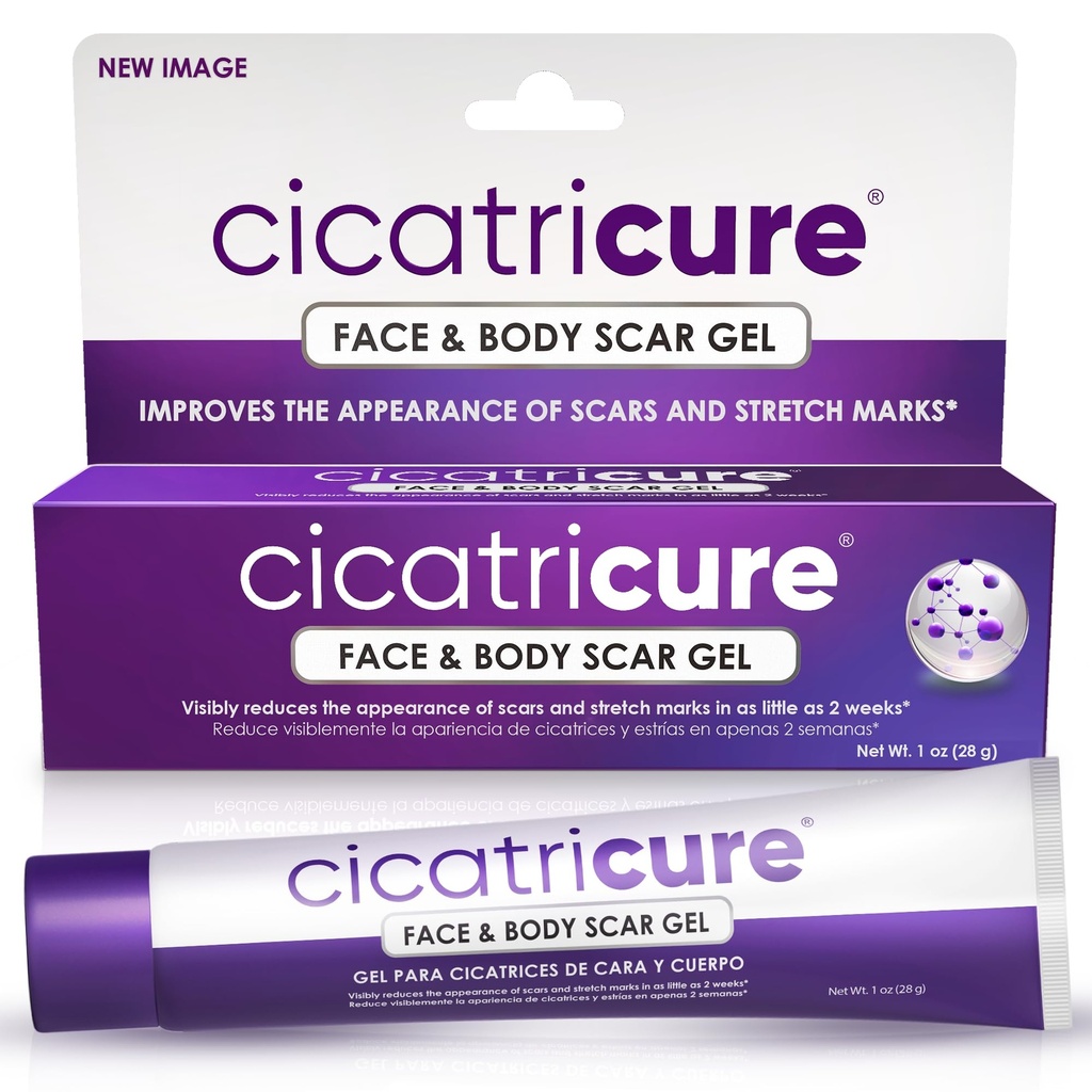 Cicatricure Advanced Scar Gel for Face & Body - 2周内证明结果,手术刀疤治疗,伸展标记,烧伤疤,Acne刀疤治疗,1 oz (28 g)