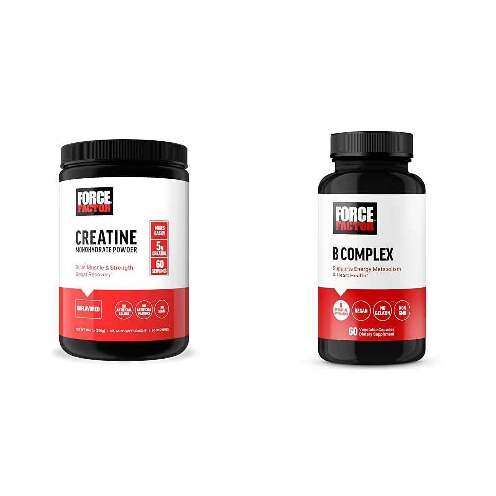 60 服药和维生素B 复合体 60 Capsules Bundle 肌肉增益、力量、能量和快速恢复