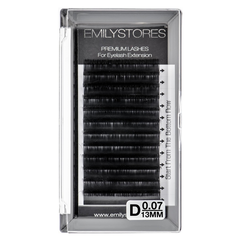 Eyelash Extensions 0.07mm Thickness D Curl Length 13mm Single Size Rapid Volume Eyelash For Lash Extensions, Easy Fan Blooming Flower Lashes, Self Fanning Lashes, (0.07,D,13mm)