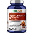 NusaPure Ceylon Cinnamon20:1 提取物,500毫克至10,000毫克/每只Caps | 150 Veggie Capsules | 非GMO, Vegan with Bioperine