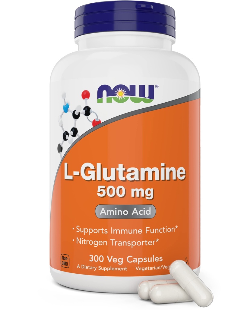现在L-Glutamine 500mg 300 Veg Capsules - 非GMO 补编 - Vegan Lglutamine Caps