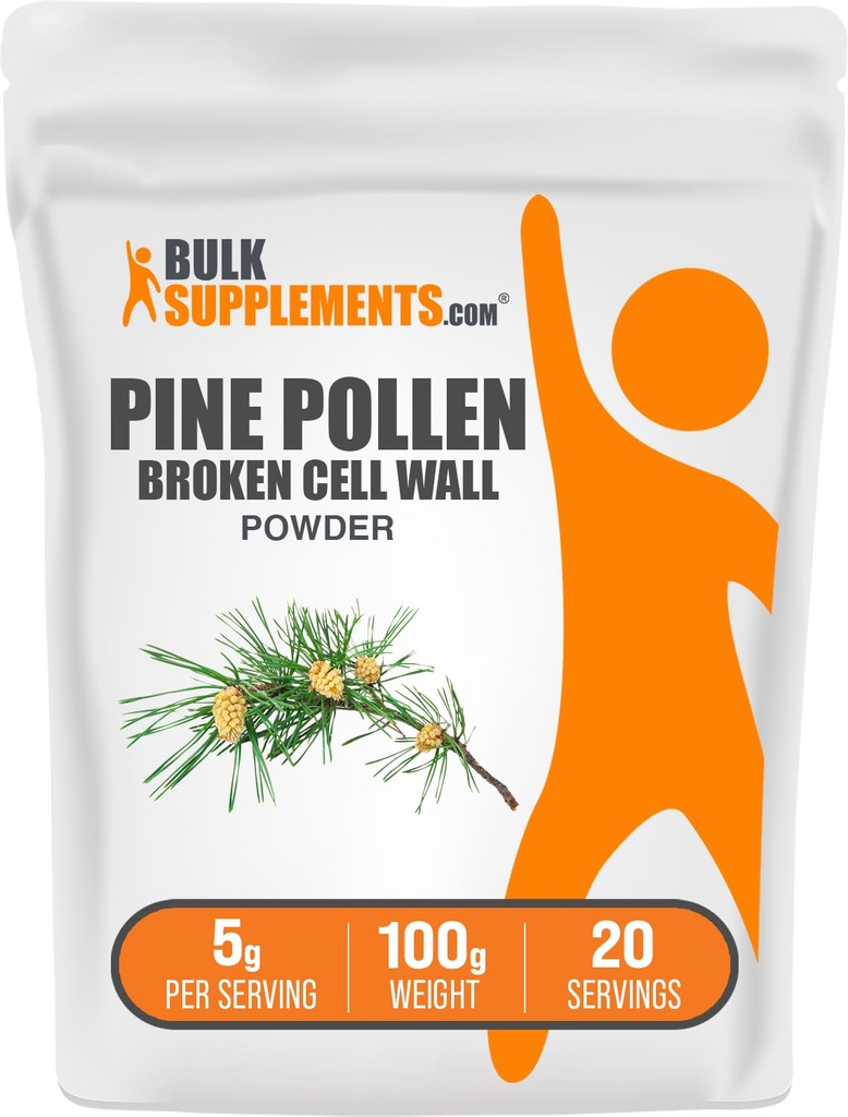 Bulk Assupports.com 松波伦粉 - 破碎的细胞壁 松波伦粉 - 草药补充 - Gluten Free, 5g per service, 100g (3.5 oz) (Pack of 1)